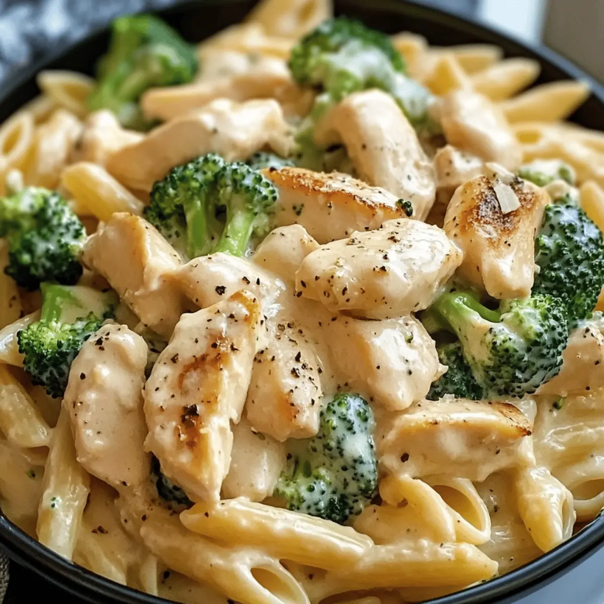 Cremige Hähnchen-Brokkoli-Pasta