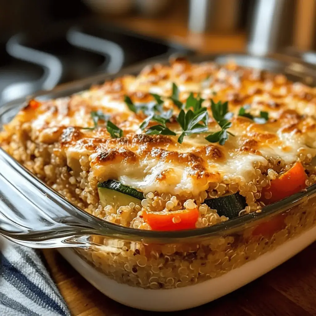Quinoa casserole with a lot of vegetables