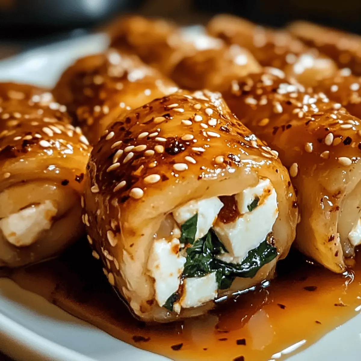 Feta-Röllchen mit Chili-Honig