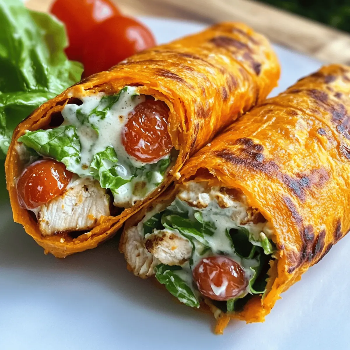 Süßkartoffelwrap Caesar-Stil