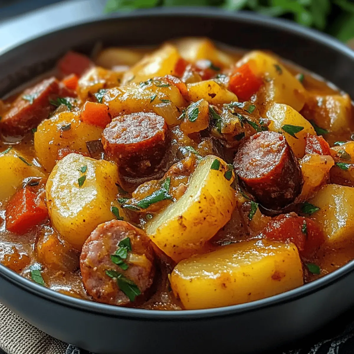 Potato goulash with sausage