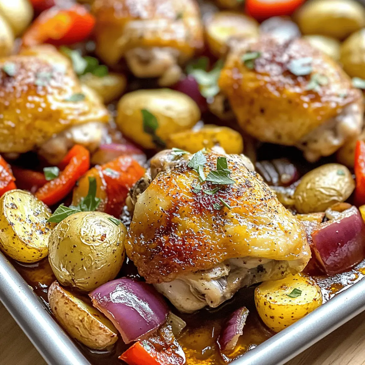 Schmackhaftes Blechgericht mit griechischem Hähnchen und Kartoffeln Rezept