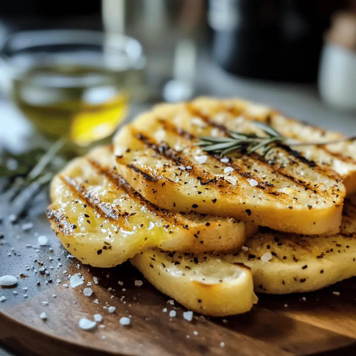 Grillbrot mit Olivenöl und Meersalz