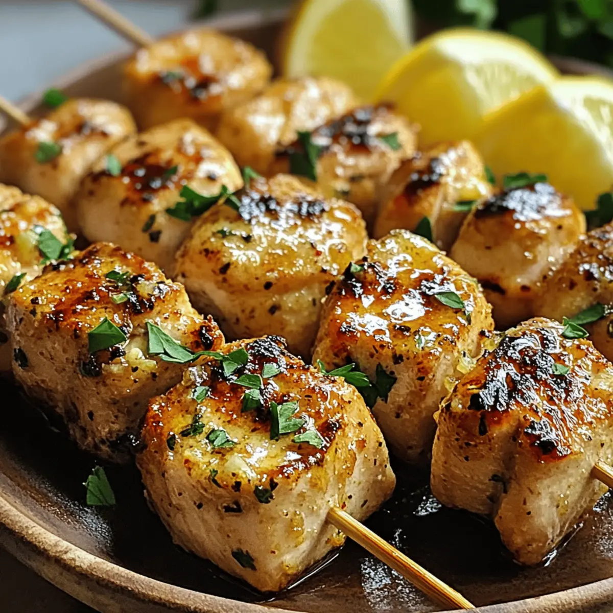 Knoblauch Parmesan Hähnchenspieße