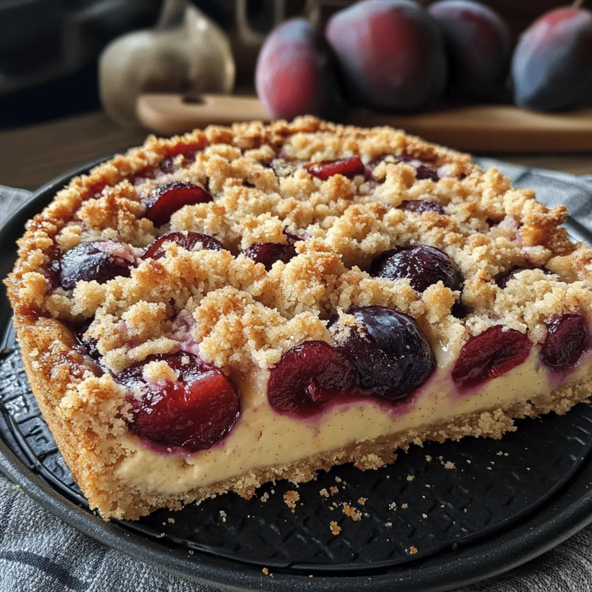 Pflaumenkuchen mit Vanillepudding