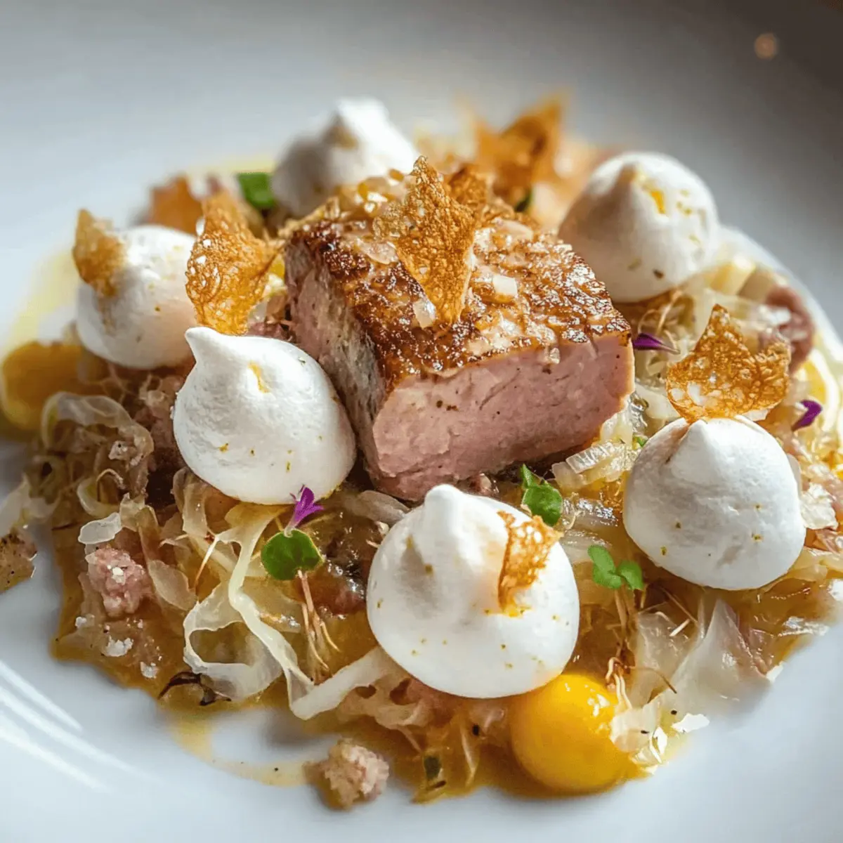 Sauerkraut mit Zitronengras und Baiser