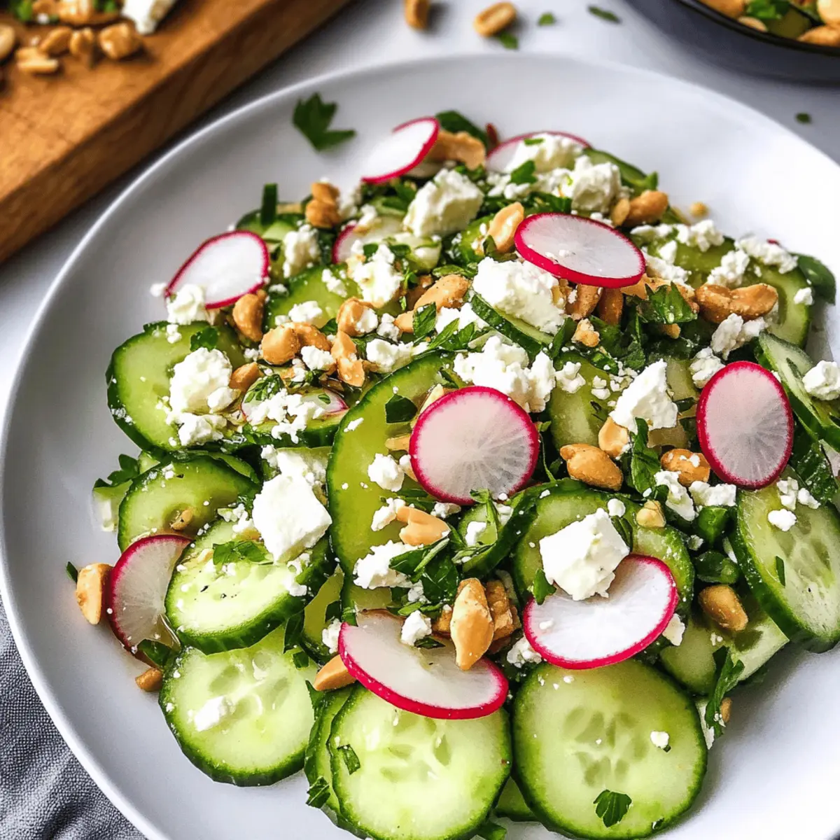 Gurken-Radieschen-Salat mit Feta