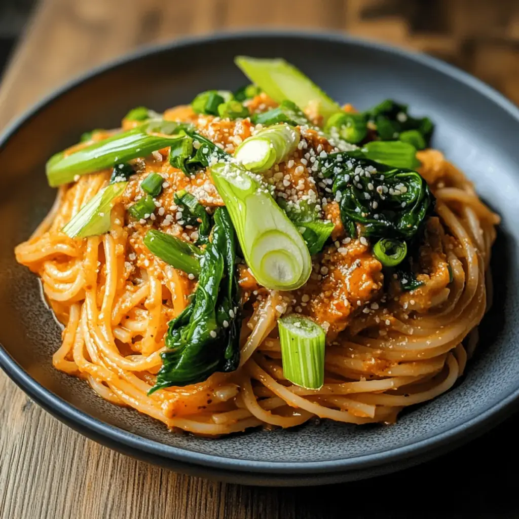 Vegane Ssamjang-Pasta mit Pak Choi