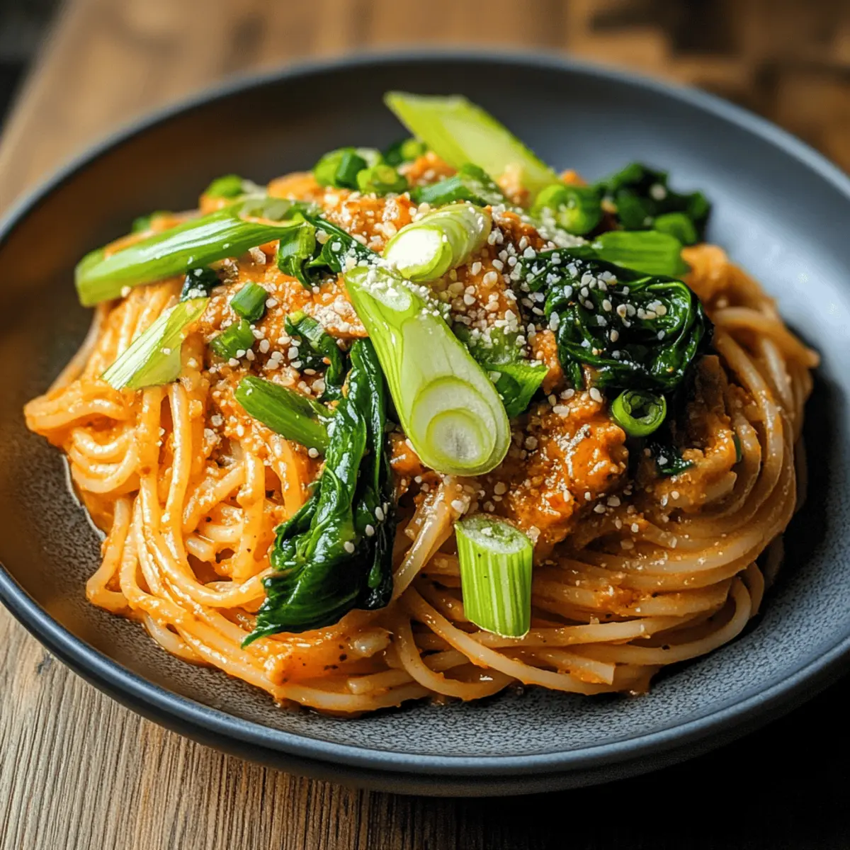 Vegane Ssamjang-Pasta mit Pak Choi