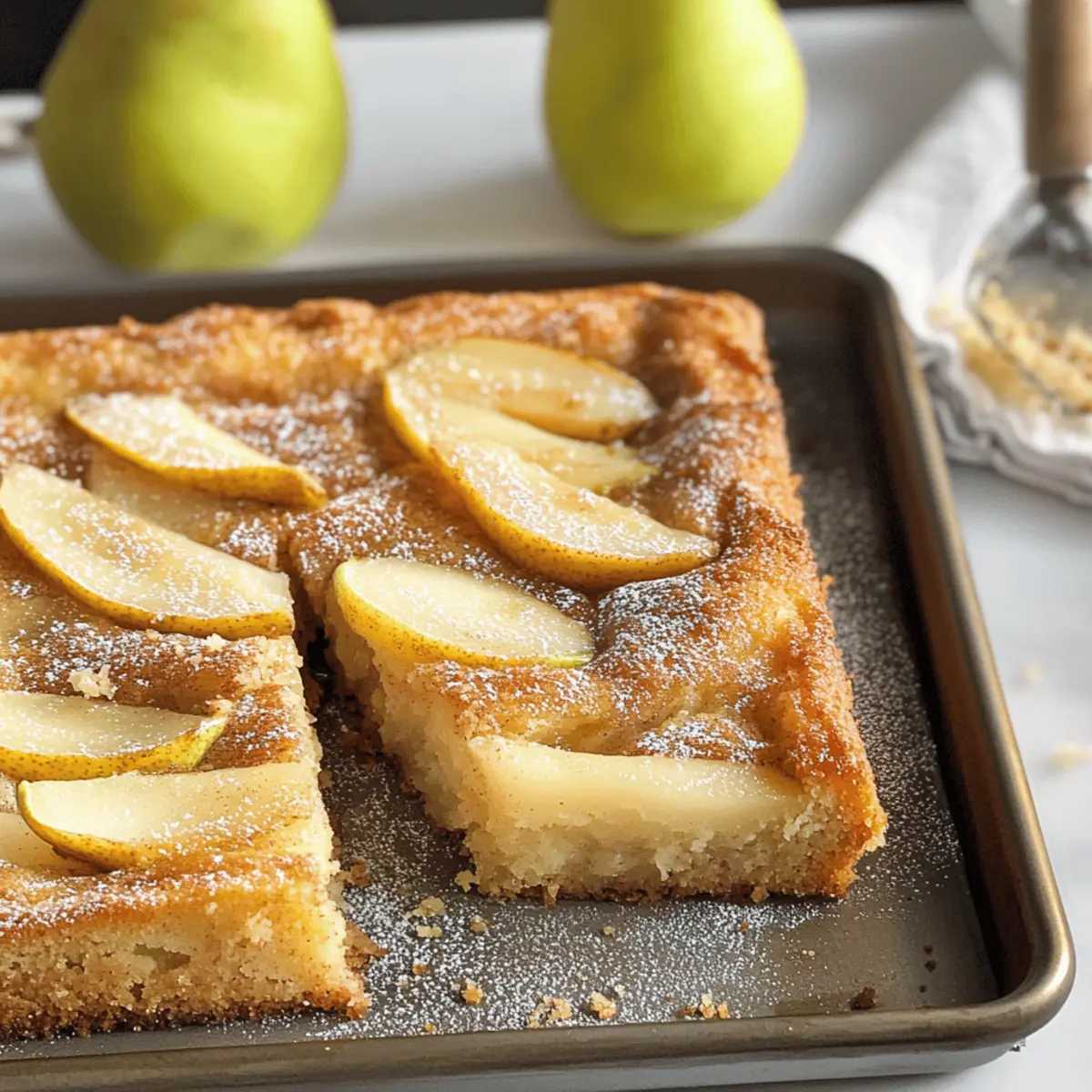 Simple, quick pear cake from the tray
