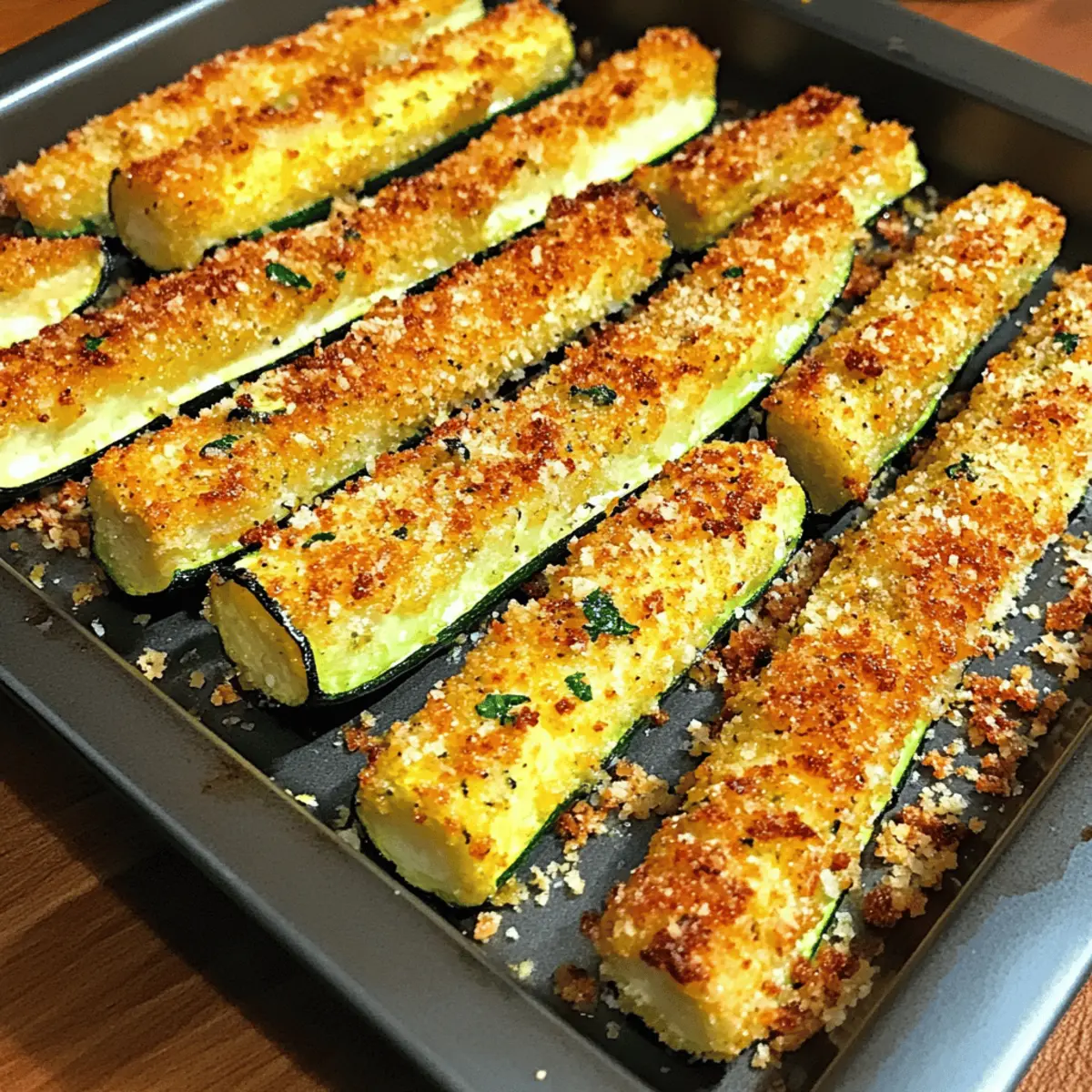 Krosse gebackene Zucchini-Streifen