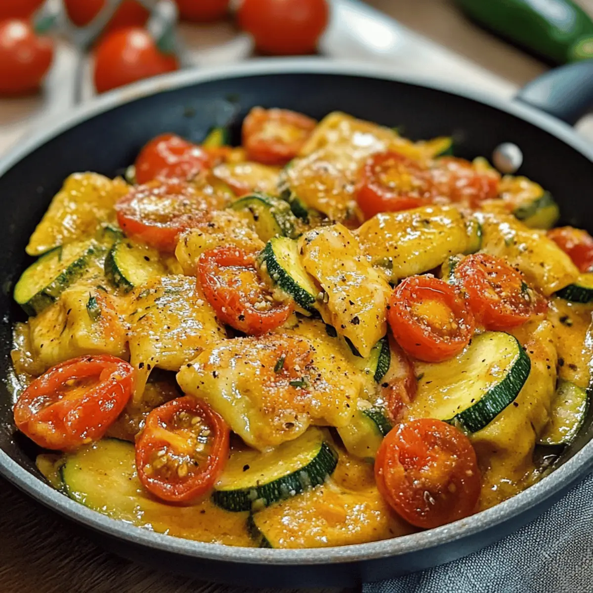 Creamy Maultaschen pan with zucchini and tomatoes
