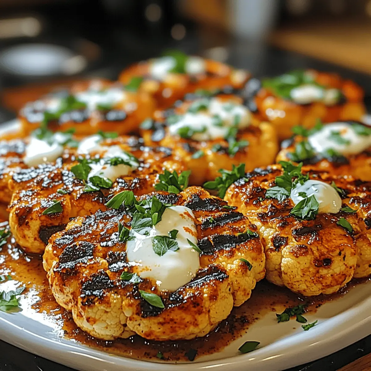 Scharfe Gegrillte Blumenkohlsteaks
