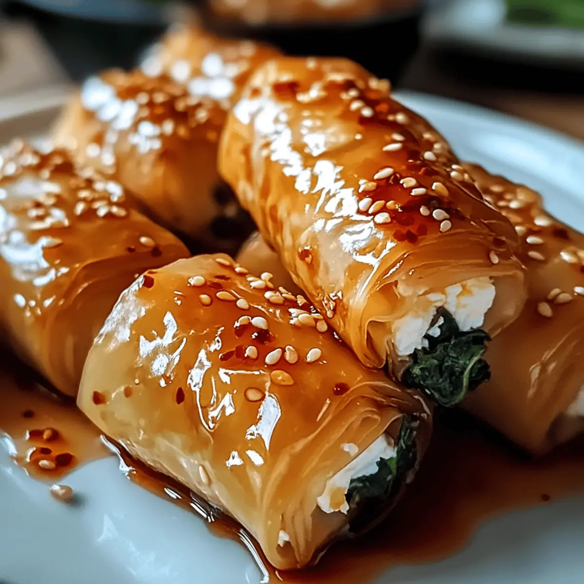 gebackene Feta-Röllchen mit Chili-Honig