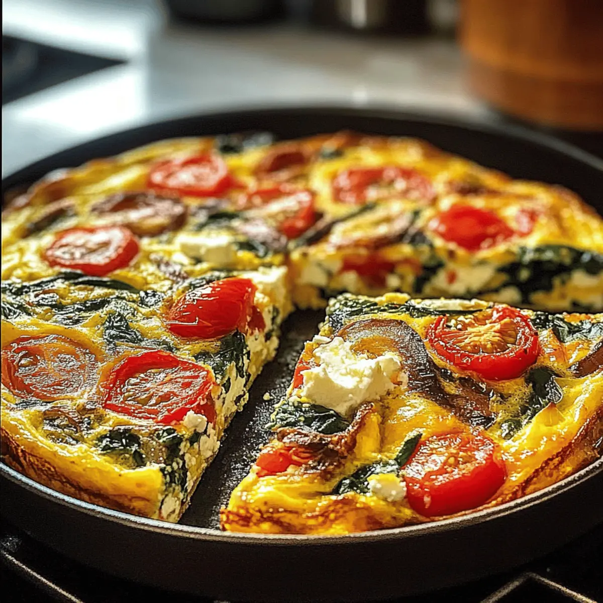 Saftige Mediterrane Frittata Feta
