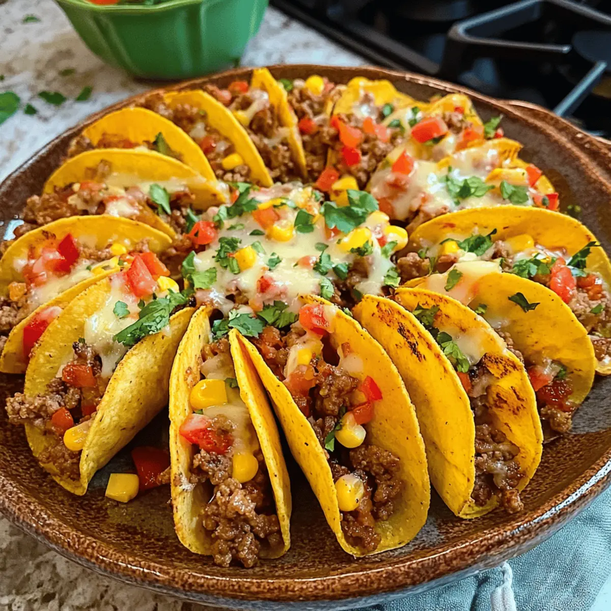 Mini-Tacos with spicy minced meat filling