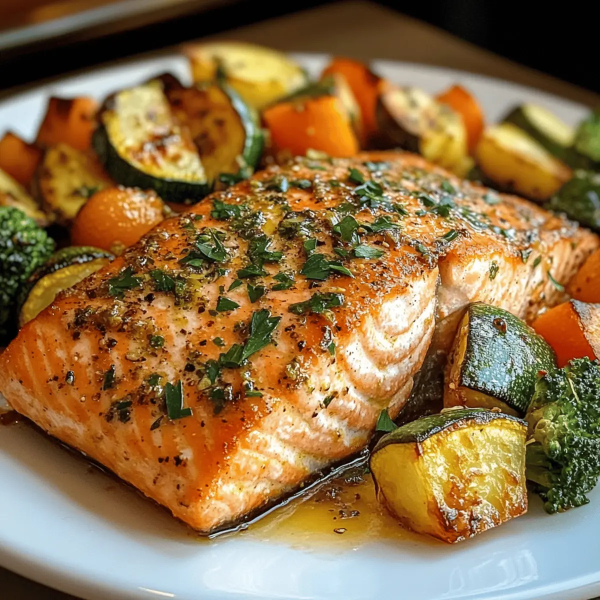 Lachs mit Gemüse
