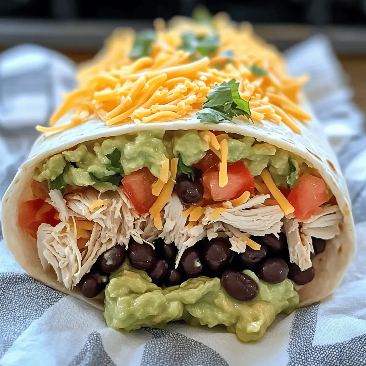 Sieben-Schichten-Hühnchen-Burritos