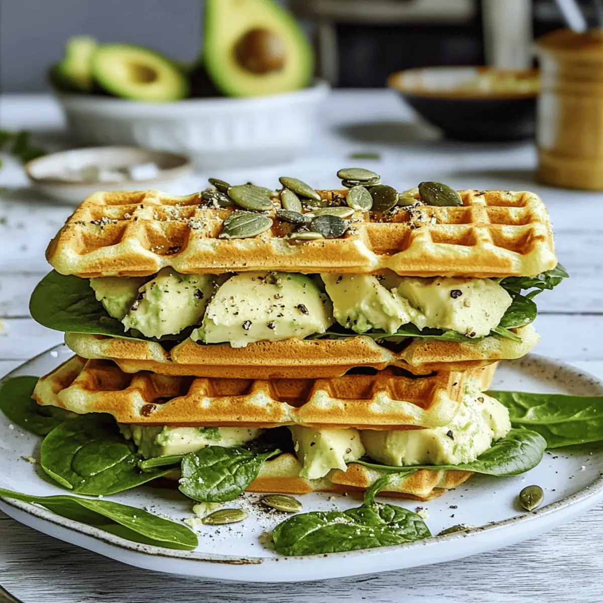 Mini-Waffel-Sandwich mit Spinat