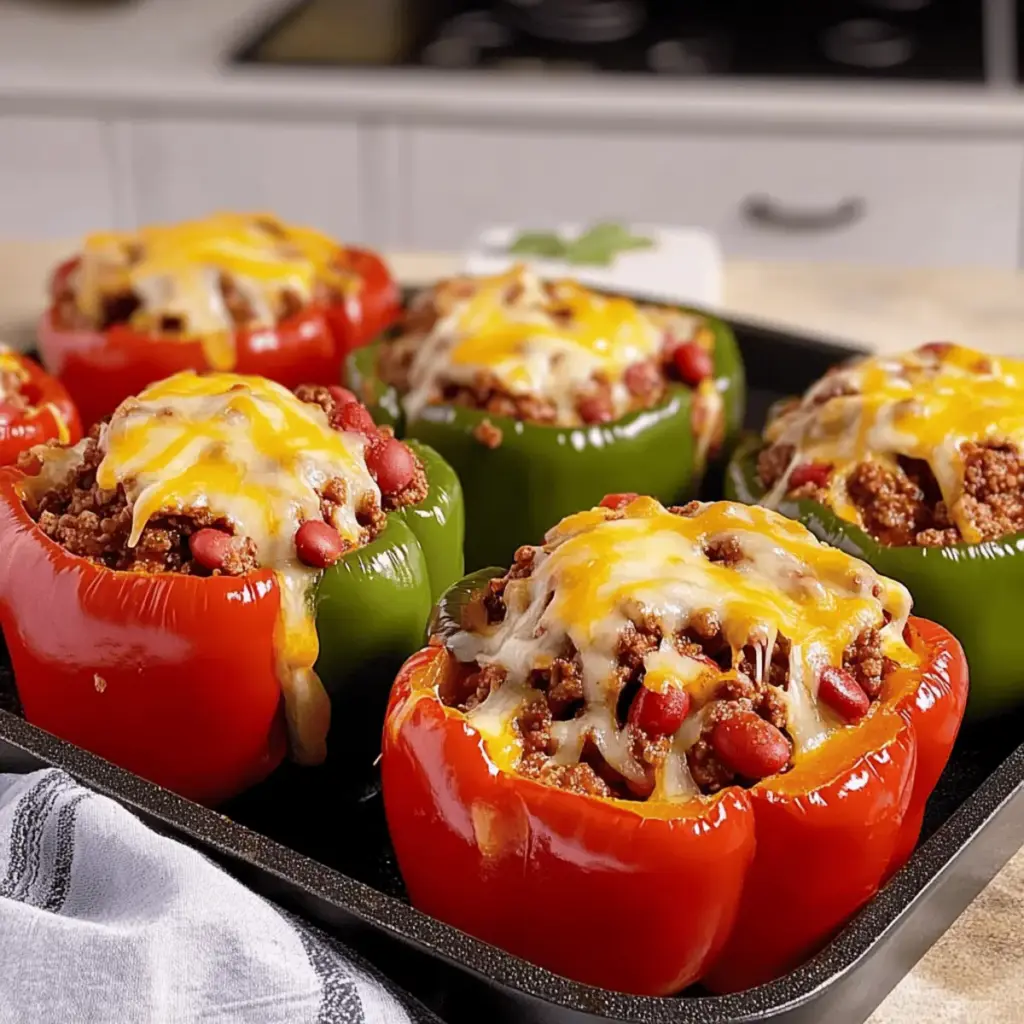 Gefüllte Halloween Paprika nach Chili con Carne