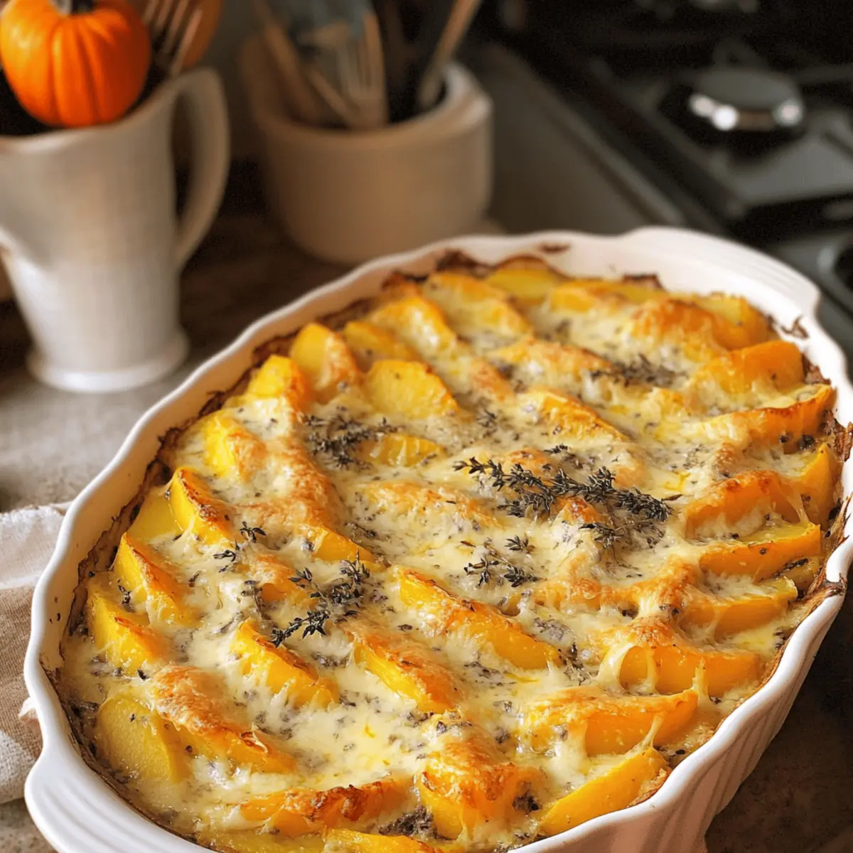 Kürbis-Kartoffel-Gratin mit Gorgonzola
