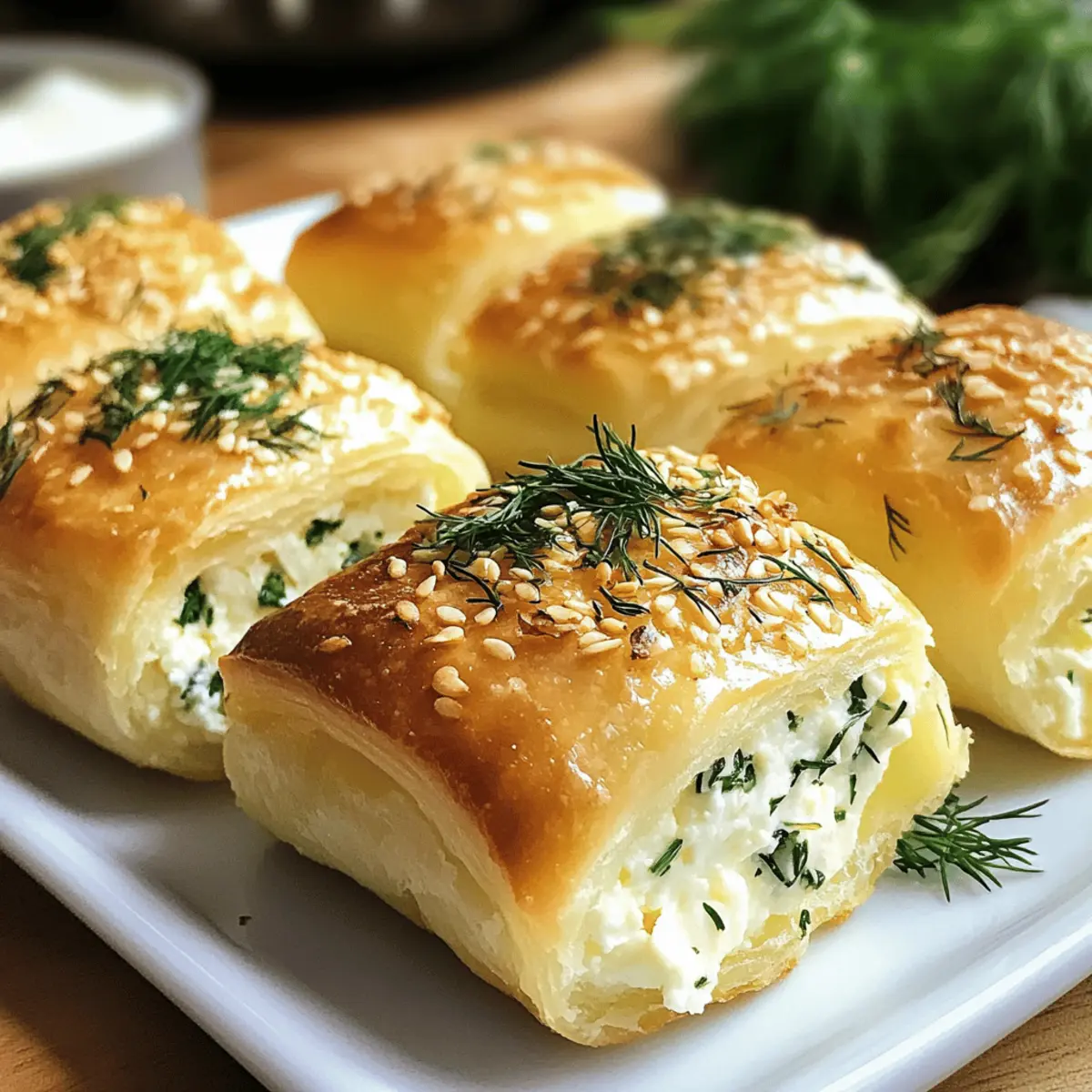 Ofen gebratene Feta-Röllchen Knusprig