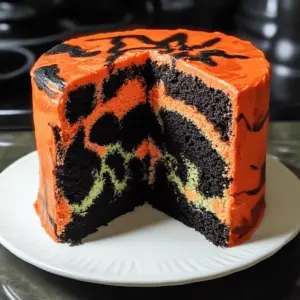 Gruseliger Halloween-Marmorkuchen