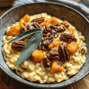 Roasted Butternut Squash Risotto with Sage and Pecans