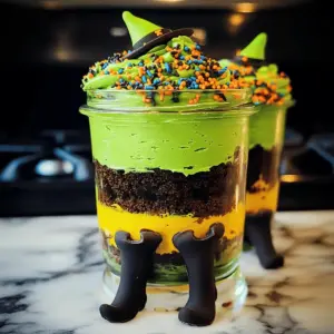 Hexenbrühe Halloween-Kuchen-Gläser