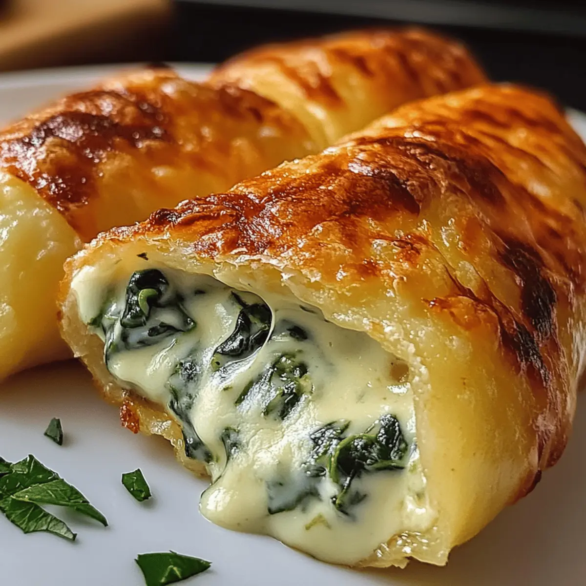 Potato pockets with spinach cream cheese