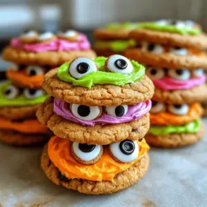 Niedliche Monster Sandwich Kekse