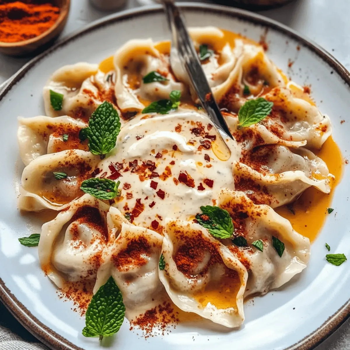 vegane Manti-Teigtaschen