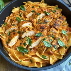 Heirate mich Pastapfanne mit gebratenem Hähnchen