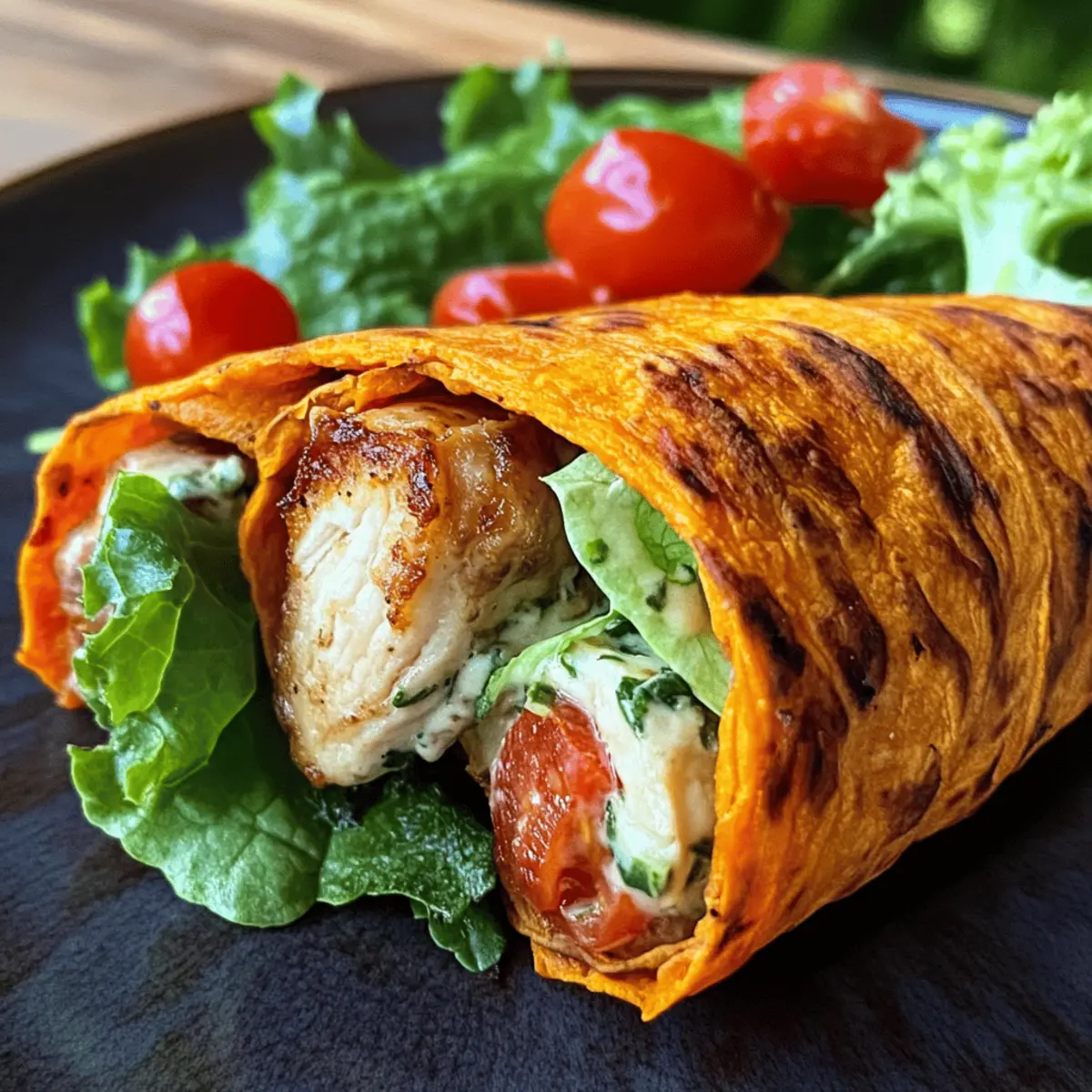 Süßkartoffelwrap Caesar Stil