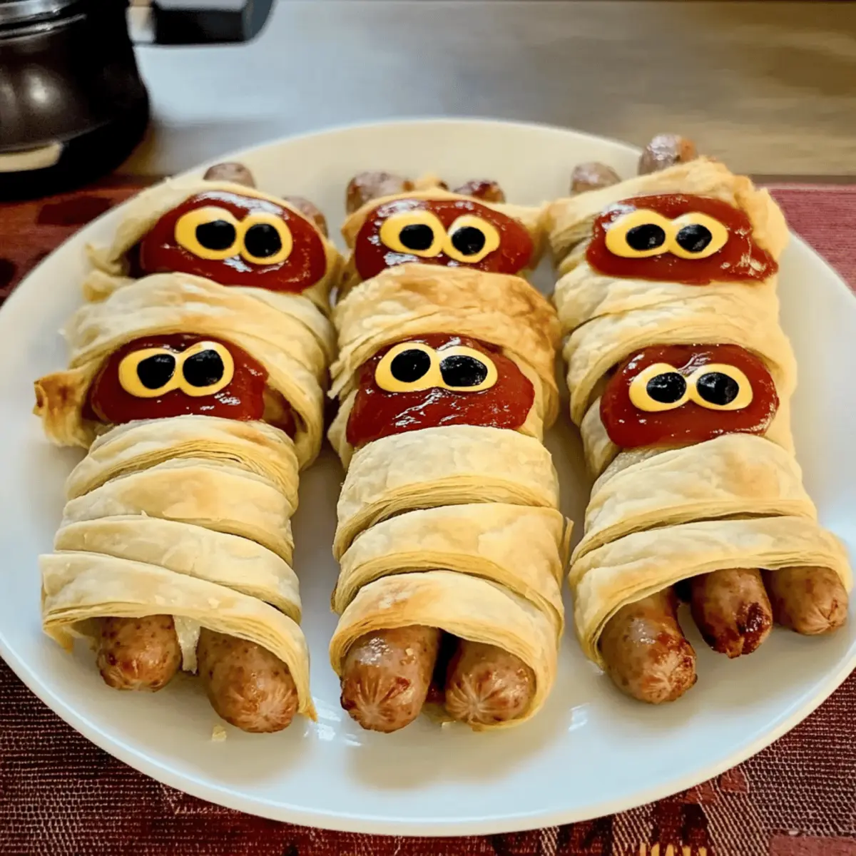 Blätterteig-Würstchen-Mumien