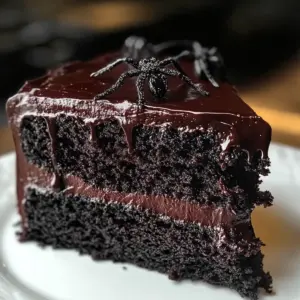 Gruseliger Black Velvet Halloween-Kuchen