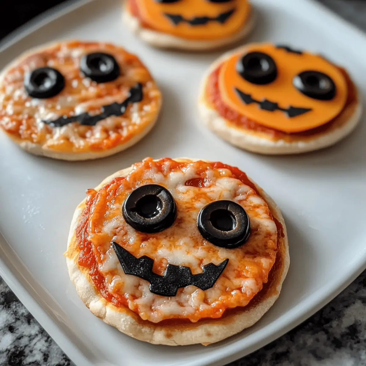 Einfache Mini Halloween Pizzen