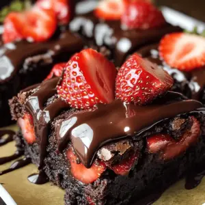 Schoko Erdbeer Brownies
