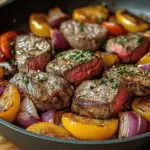 Blechsteak mit Gemüse