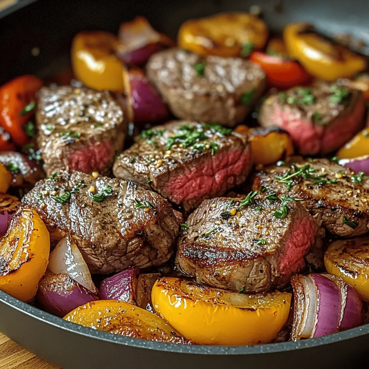 Blechsteak mit Gemüse