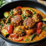 Hackbällchen Pfanne mit Ajvar