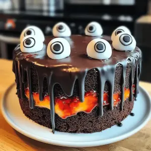 Halloween Cake Delight with Edible Eyeballs