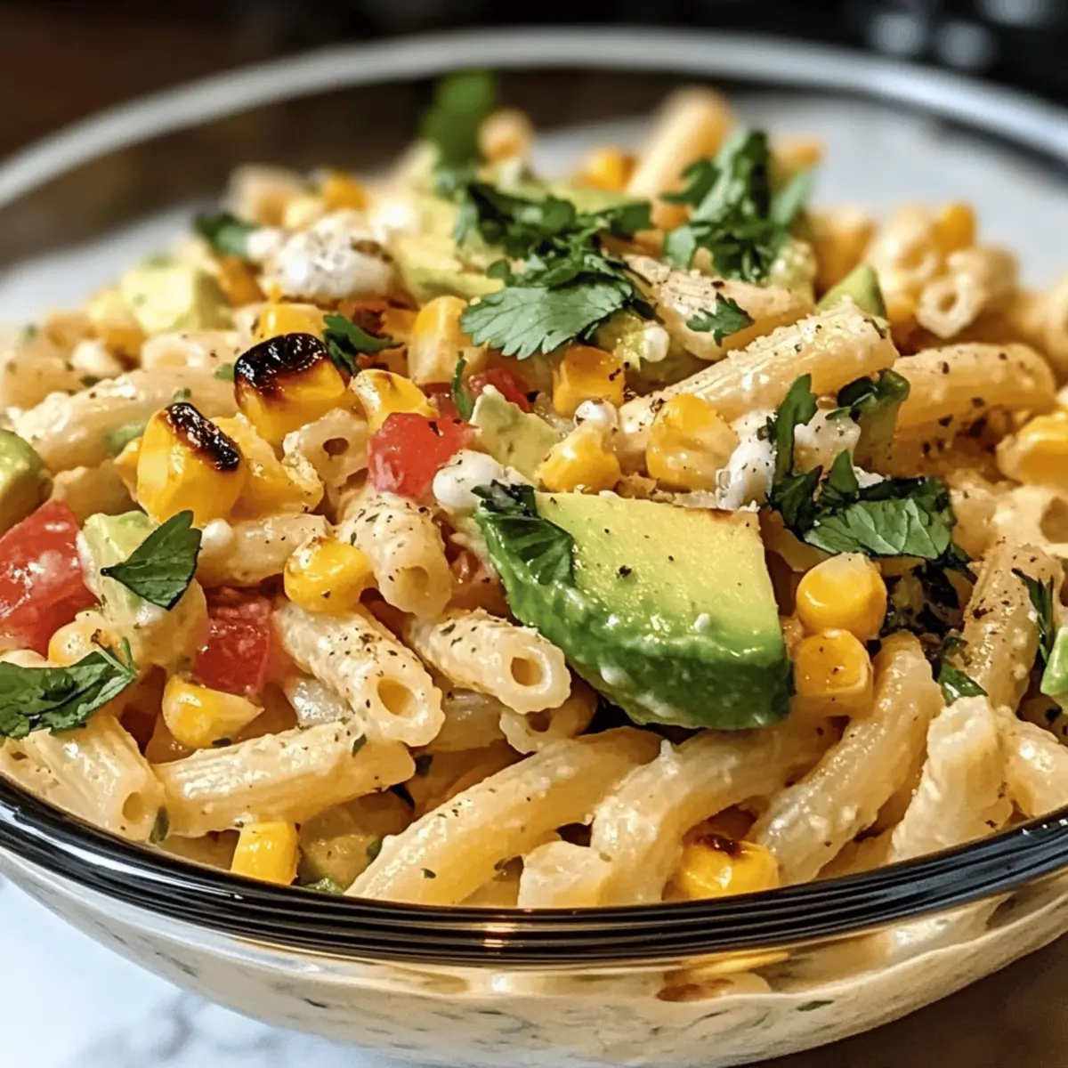 Gesunder Straßen-Mais-Nudelsalat