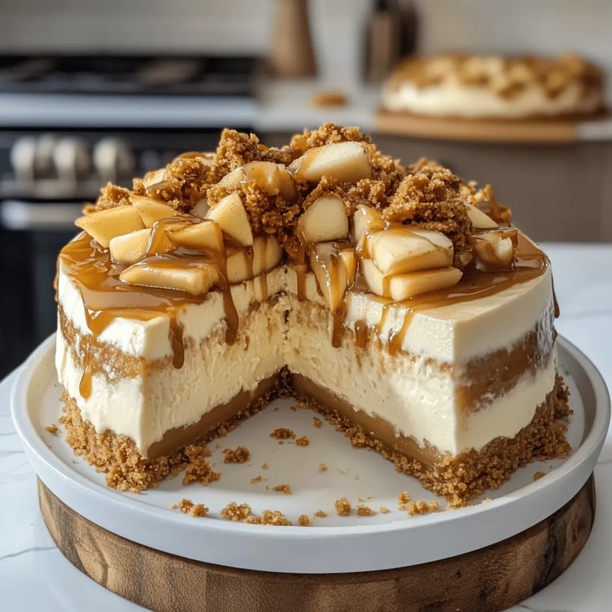 Rezept für Apfel-Käsekuchen mit gesalzenem Karamell