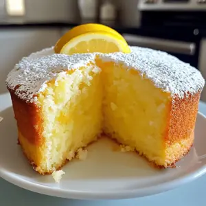 Zitronenkuchen mit Puderzucker