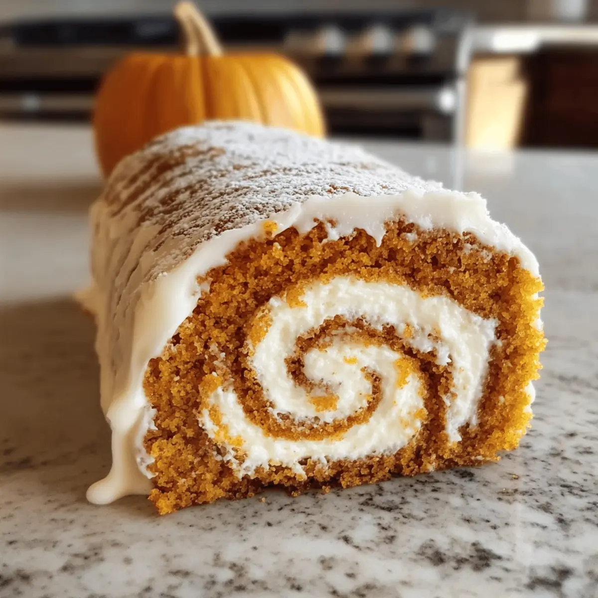 Autumn Pumpkin Spice Roll Cake