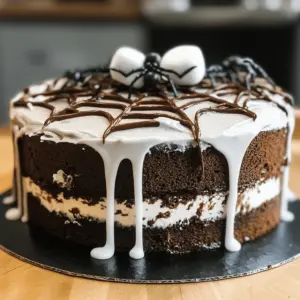 Halloween Kuchen mit Spinnennetz