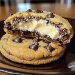 Käsekuchengefüllte Schokoladenkekse köstlicher Genuss