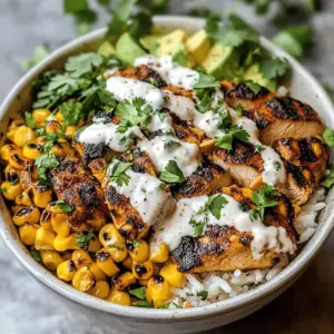 Straßenmais Hühnchen Reis Schüssel