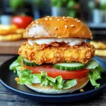 Crispy-Chickenburger mit Cornflakes